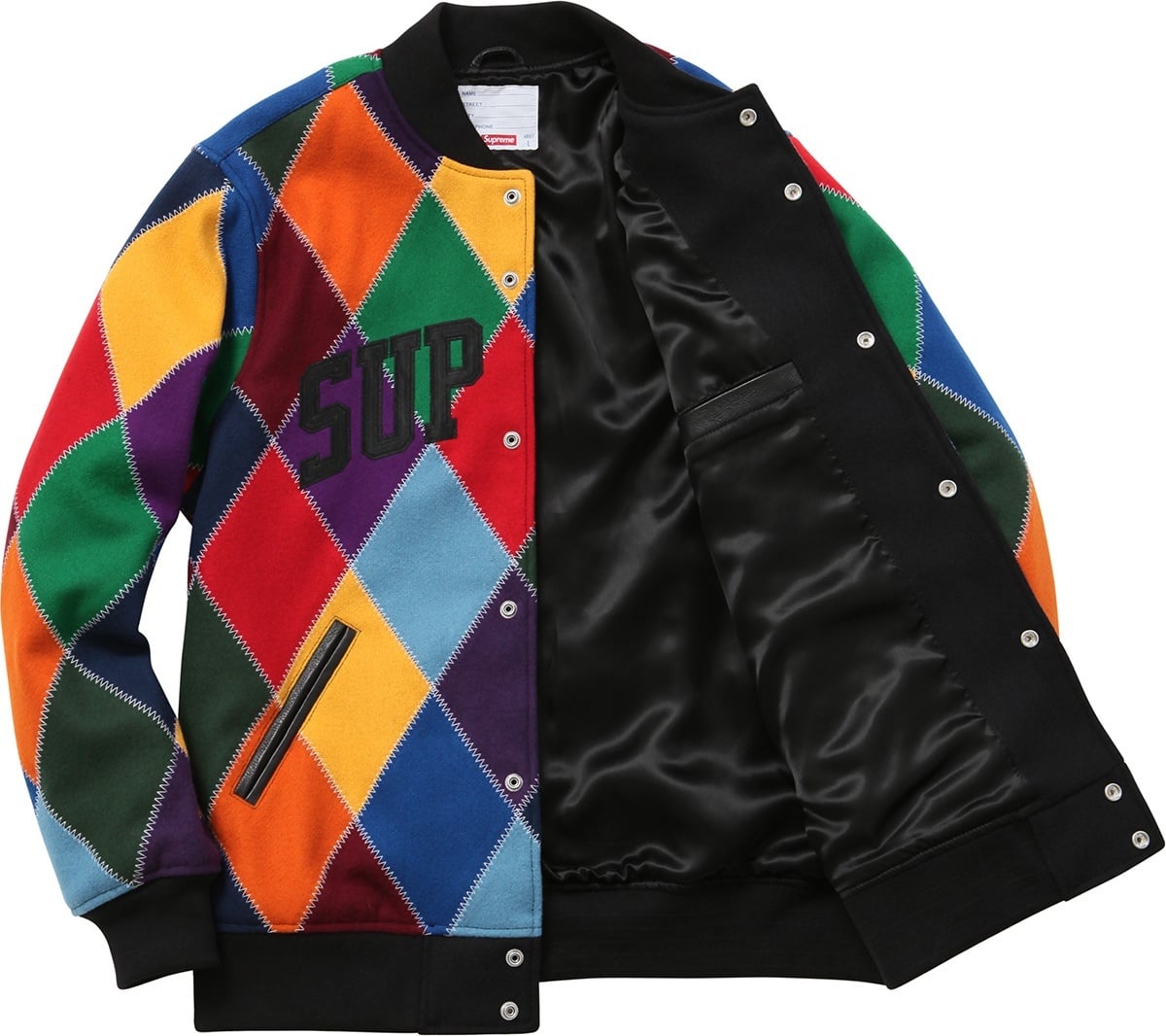 Harlequin Wool Varsity Jacket view 3